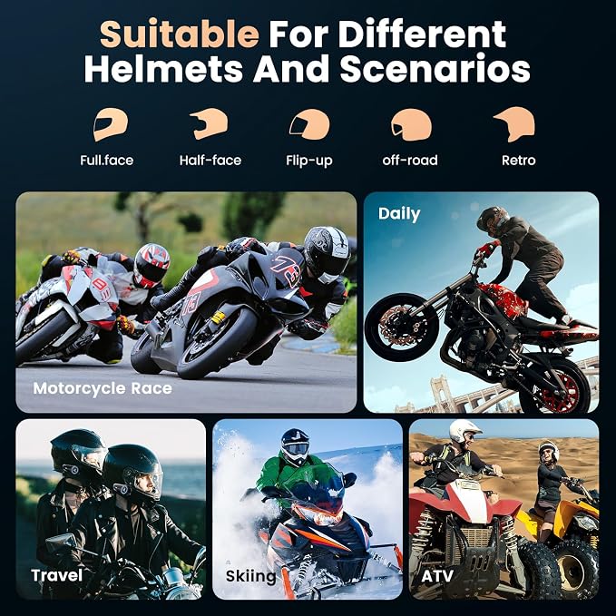 1200mAh Motorcycle Helmet Bluetooth Headset - Image 7