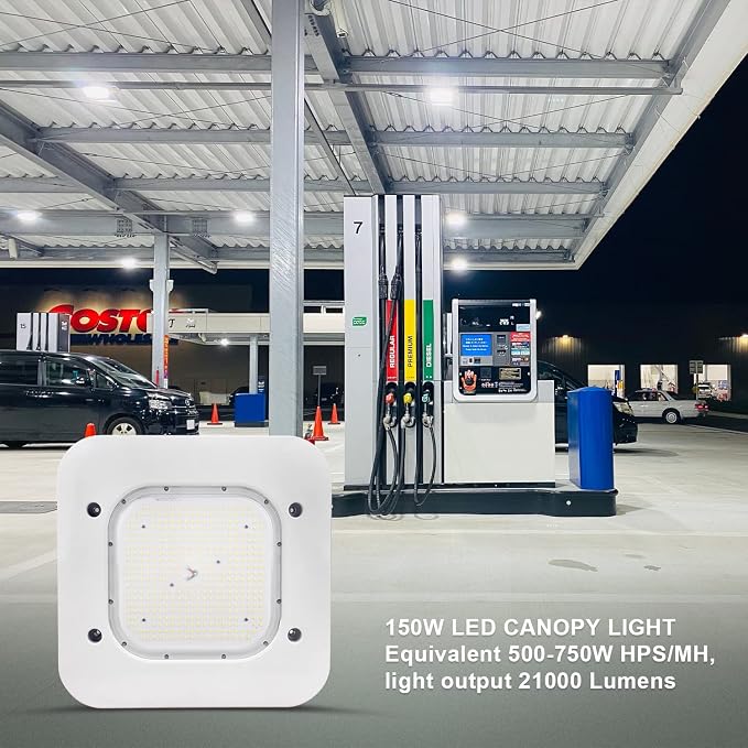 OSTEK LED Gas Station Canopy Light, 150W Carport Ceiling Light 5700K, Outdoor - Image 6
