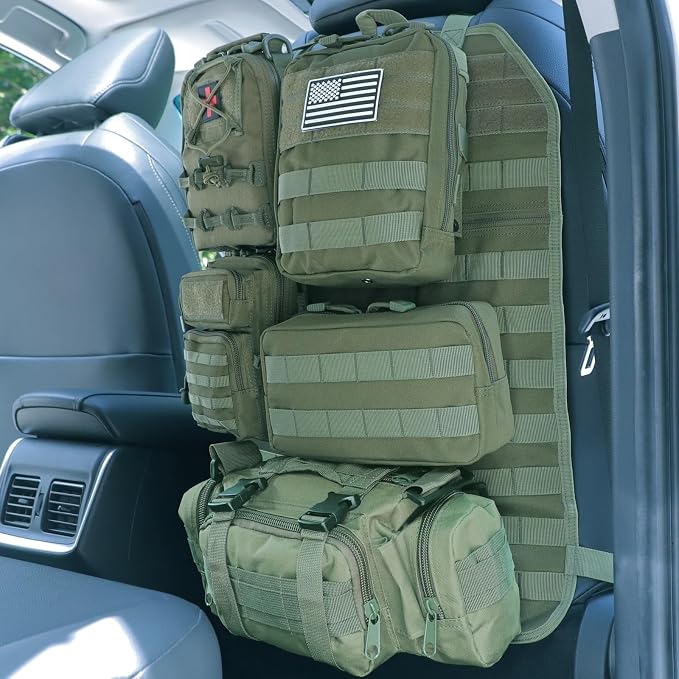 Universal Tactical Seat ​Back Organizer Vehicle Molle Panel Organizer Storage by Jimikay