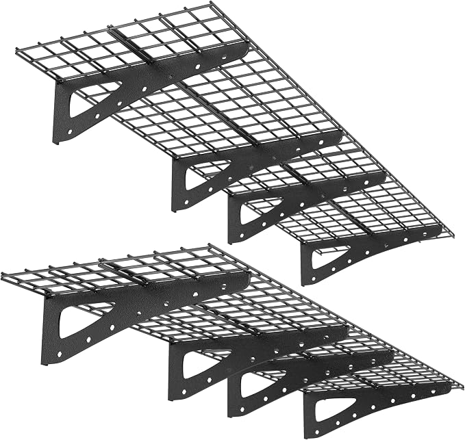 4-Pack Garage Wall Shelving, 2x4ft Walls Shelf Storage Rack, Sturdy Walls by PRESTELION