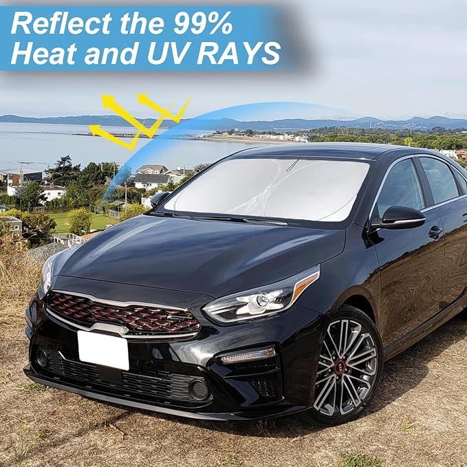 Custom Fit Kia Forte Windshield Sunshade - Image 5
