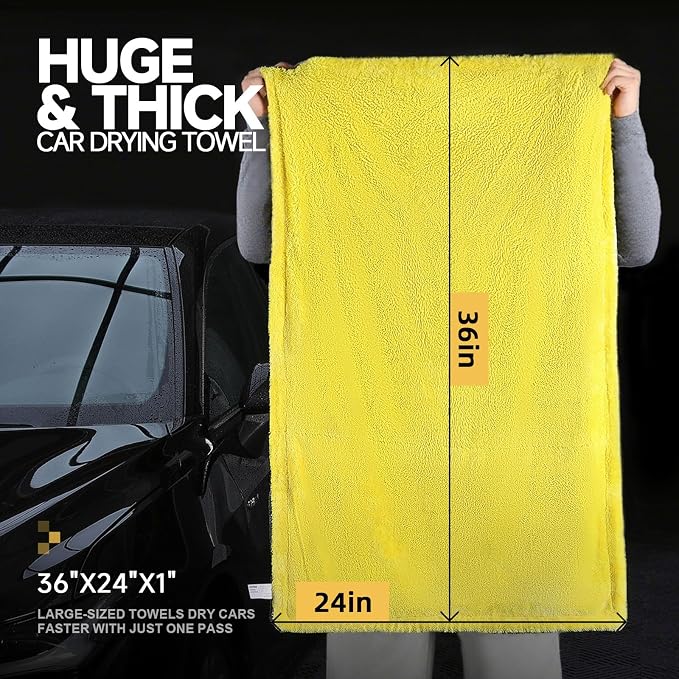 Car Drying Towel, Extra Large 36"x24" Microfiber Towel - Image 2