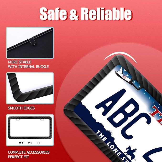 Black Geometric Shapes License Plate Frame Funny Radioactive Visual License - Image 2