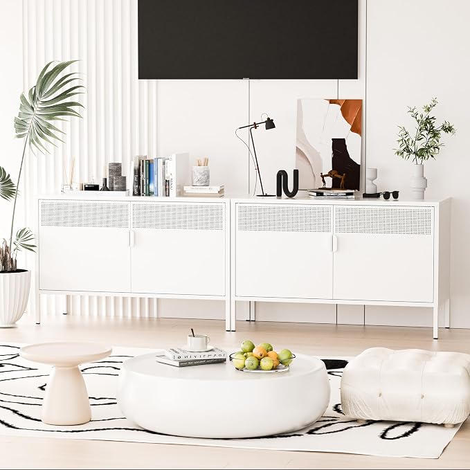 2 Door Storage Sideboard, Metal Storage Cabinet - Image 5