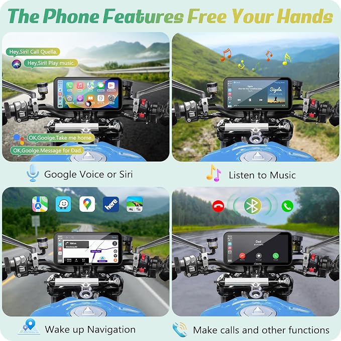 Carpuride W603D Motorcycle GPS Carplay Screen, Wireless CarPlay & Android Auto - Image 5