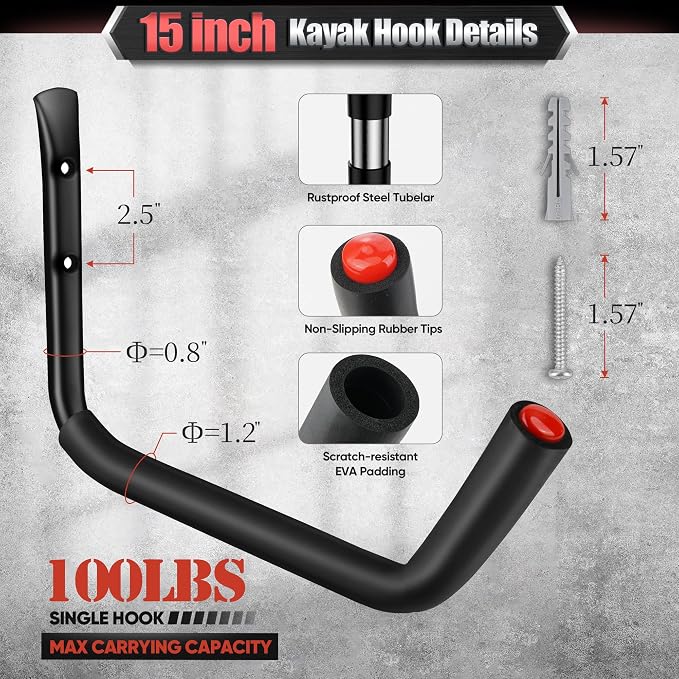 Nacial 10 Pack Garage Hooks Heavy Duty, 100LBS Capacity Garage Hooks - Image 3