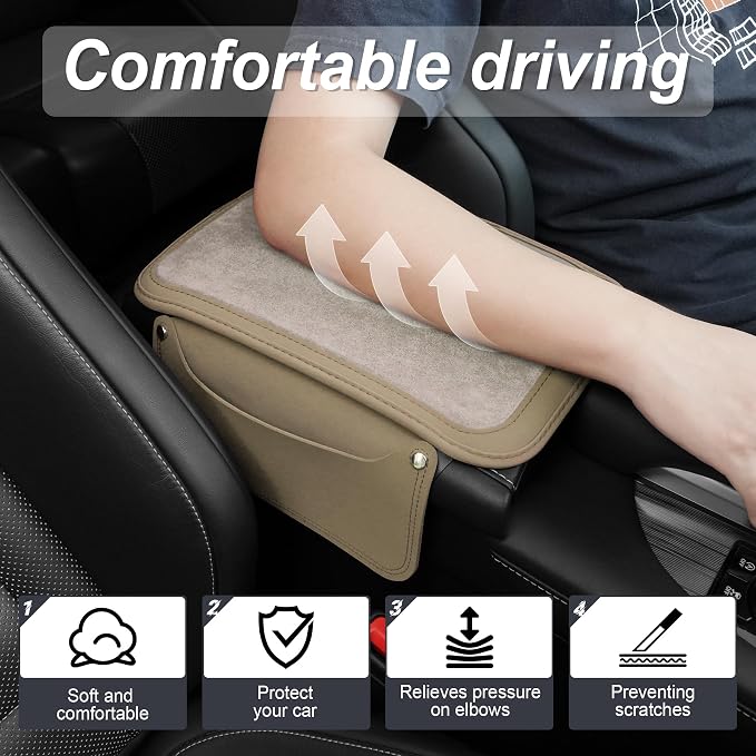 SINGARO Car Leather Center Console Cover - Image 6