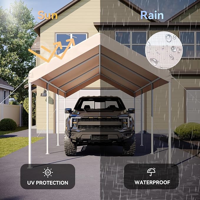 Aoxun 10x20 ft Heavy Duty Carport - Image 4