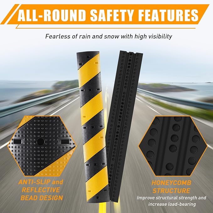 Rengue 39.3" Rubber Speed Bump, Humps Rated 66000 LBS Load Capacity, Speed Humps - Image 7