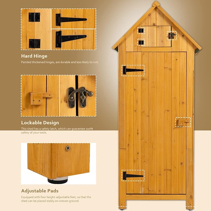 30.3" L X 21.3" W X 70.5" H Outdoor Storage Shed - Image 4