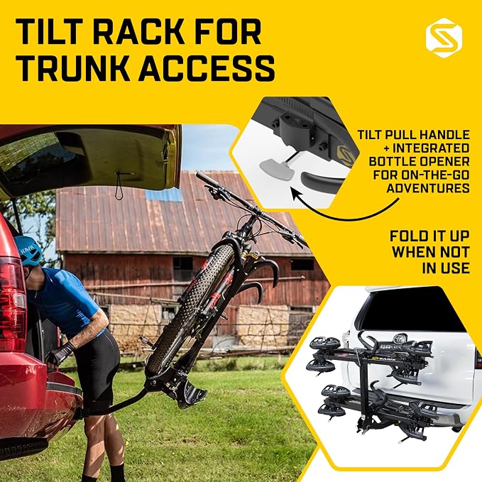 Saris SuperClamp G3 4-Bike Hitch Rack – Lightweight Platform Bike Carrier - Image 4