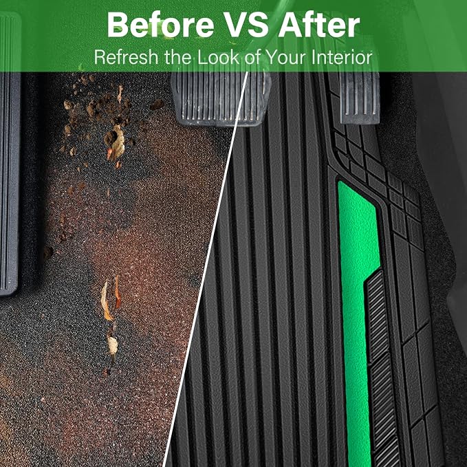 CAR PASS Heavy Duty Rubber Car Mats Metallic, Aluminum Film All Weather Floor - Image 6