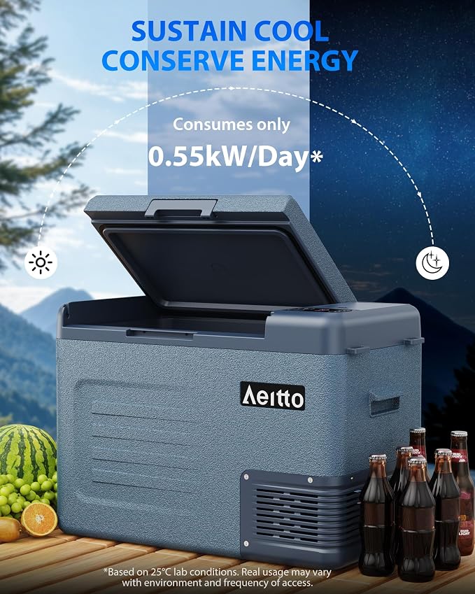 Aeitto 12 Volt Car Refrigerator 30Quart Car Fridge Freezer Electric Cooler - Image 7