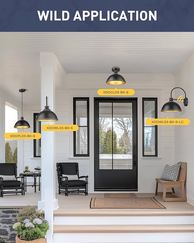 kudos Exterior Gooseneck Barn Light, Farmhouse Black Outdoor Wall Light - Image 5