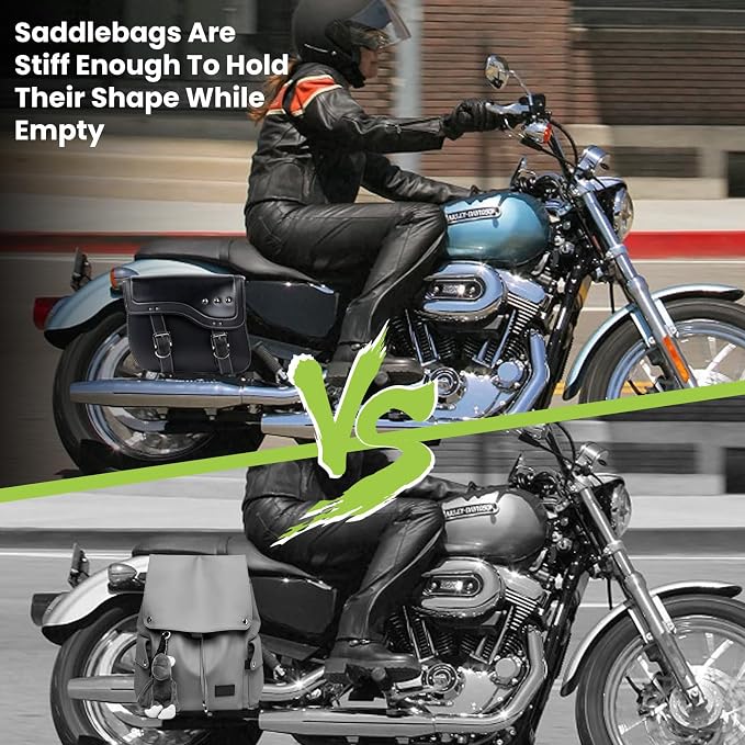 30L Motorcycle Saddlebags Water-Resistant PU Leather Storage - Image 5