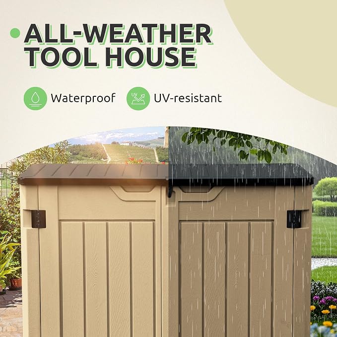 GOOBED Horizontal Shed with Padlock Latch, Outdoor Storage Shed - Image 5