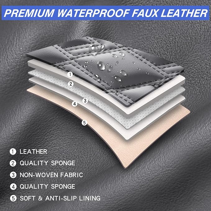 Car Seat Covers Full Set, Leather Seat Covers - Image 4