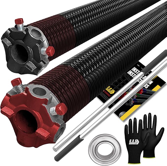 Garage Door Torsion Springs 234x2x27 Includes 1” Steel Bearing, and Winding Bars by GASHardware
