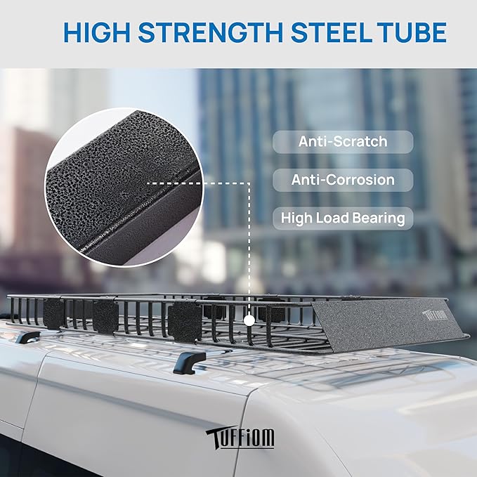 Bonnlo 250lbs Extendable Rooftop Cargo Carrier, 84 * 39 * 5.5inch Universal - Image 5