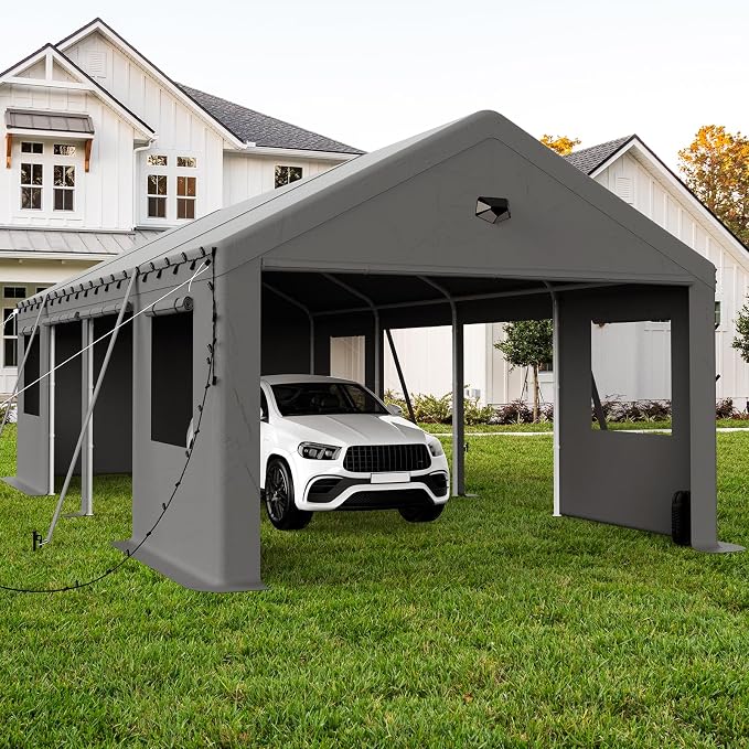 13x25 Carport, Heavy Duty Carport Canopy Garage by BENASS