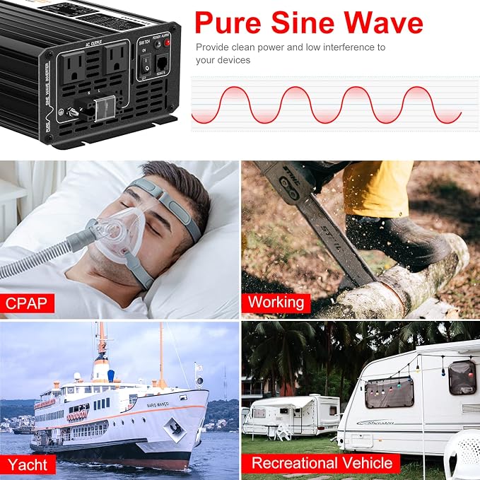 Xijia 2000w dc 48v to ac 120v Inverter Pure sine Wave 60HZ Converter - Image 4