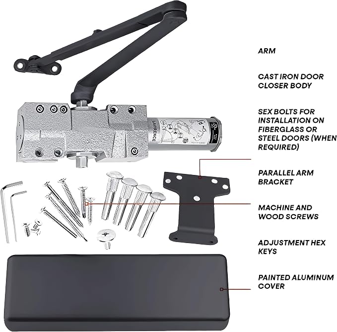 Lawrence Extra Heavy Duty Door Closer Commercial Grade 1 - Image 2