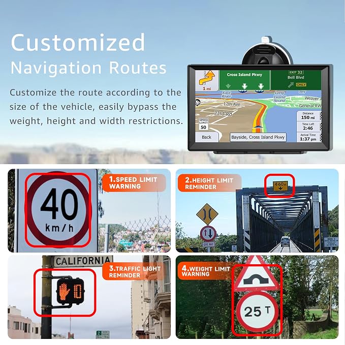 7-Inch GPS Navigator for Car Truck RV, 2025 Offline Maps - Image 3