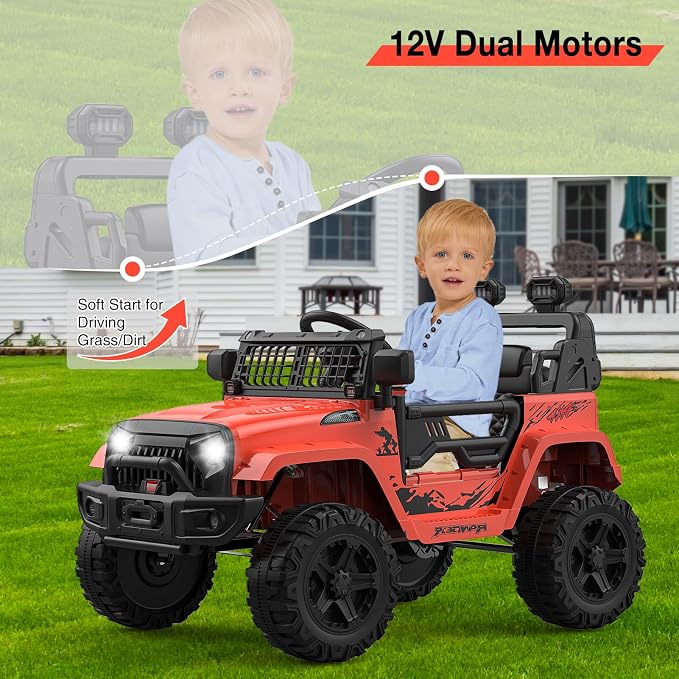 12V Kids Electric Ride On Truck Car w/Parent Remote Control, Spring Suspension - Image 8