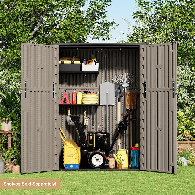 KINYING Outdoor Storage Shed, 57 Cu.ft Vertical Outdoor Storage Cabinet - Image 5