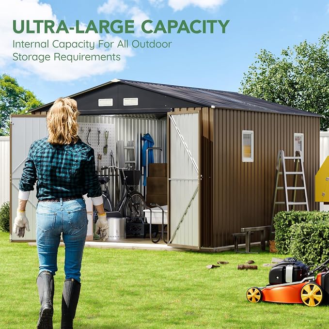 10X12X7.5 FT Outdoor Steel Storage Shed - Image 5