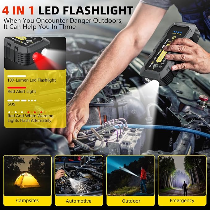 2025 Upgraded for A5 Car Jump Starter 3000A, Jump Starter Battery Pack for Up - Image 5