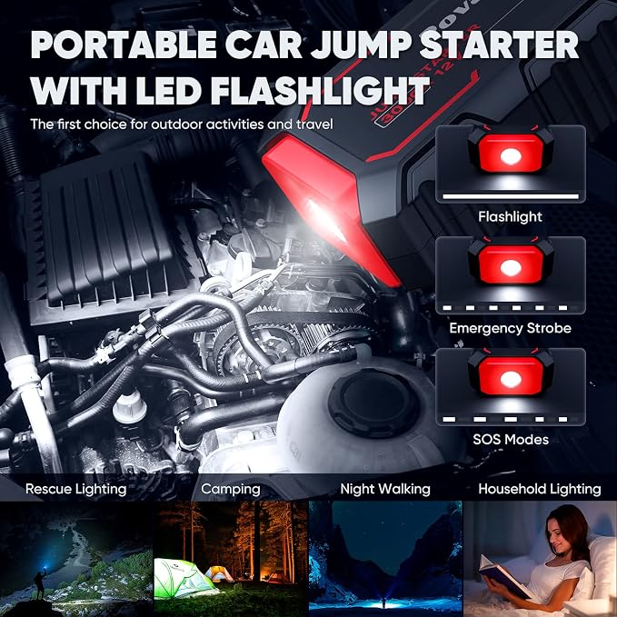 Jump Starter 3000A Car Jumper Starter, 12V Jump Box - Image 3