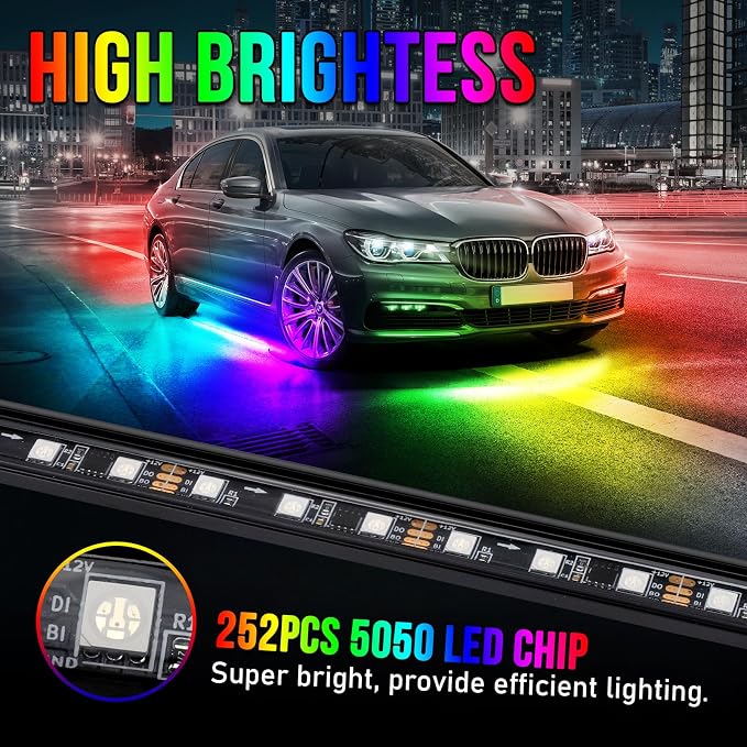 OPP ULITE Car Led Underglow Lights Aluminum Dream Chasing Color Accent Light Bar - Image 5