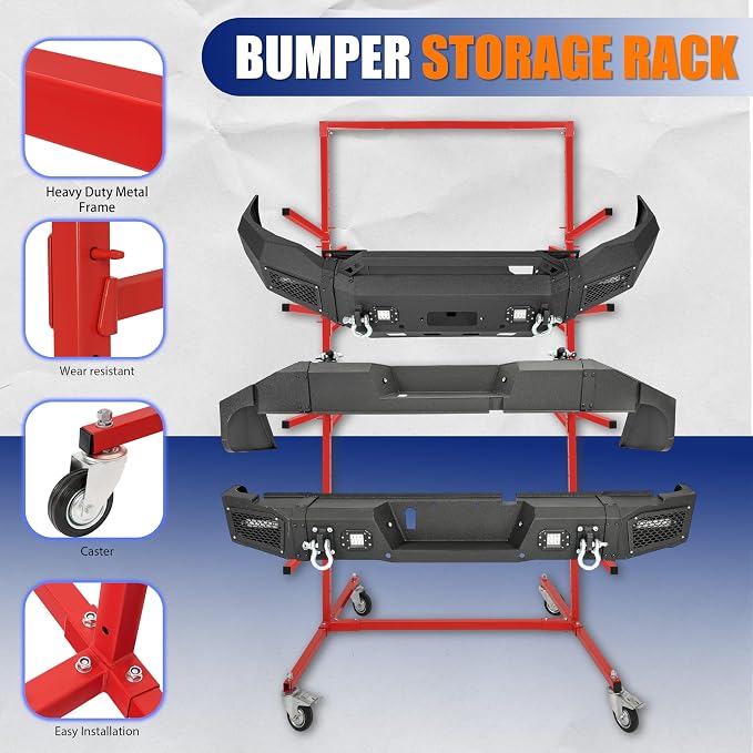HECASA Bumper Adjustable Storage Rack Steel Floor Mobile Bumper Storage Rack - Image 4