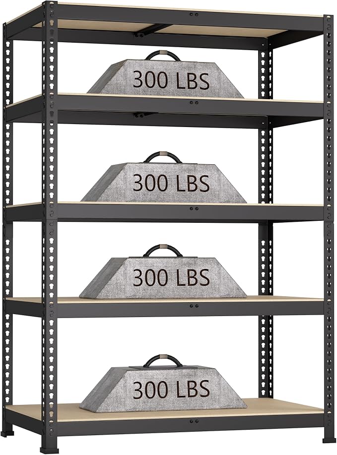 35.5" W x 16" D x 71" H Adjustable Garage Storage Shelves by BuxWellBang