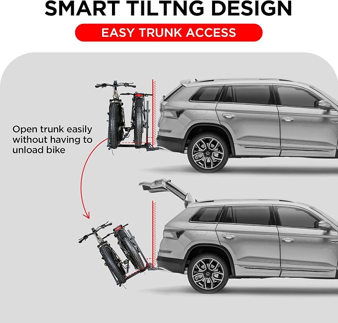 Hitch 2-Bike Rack Fellow, 200 lbs Capacity E-Bike Carrier - Image 5