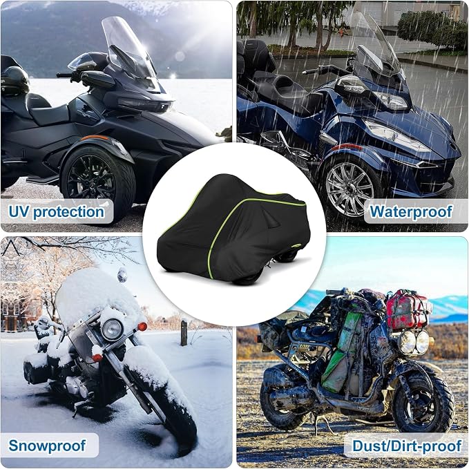 for Can-Am Spyder RT Full Cover 2010-2019, 420D Heavy Duty Waterproof Cover - Image 7