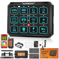 Auxbeam RGB 12 Gang Bluetooth Switch Panel AC-1200 w/165FT Long Range 433MHz by Auxbeam
