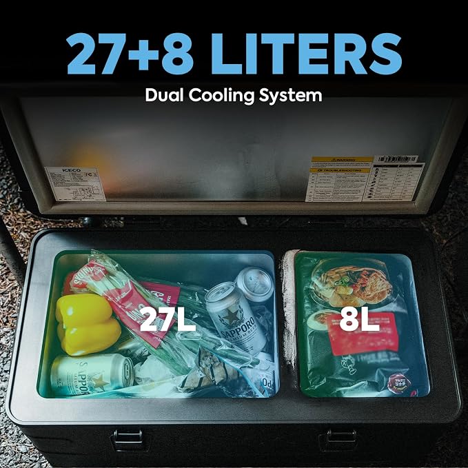 ICECO APL35 Dual Zone Portable Fridge Freezer, 37 Quart 12V Car Refrigerator - Image 6