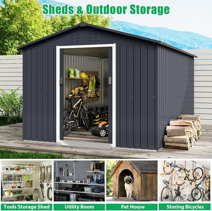 8 X 15 Ft Outdoor Storage Shed, Spacious Garden Tool Sheds - Image 6
