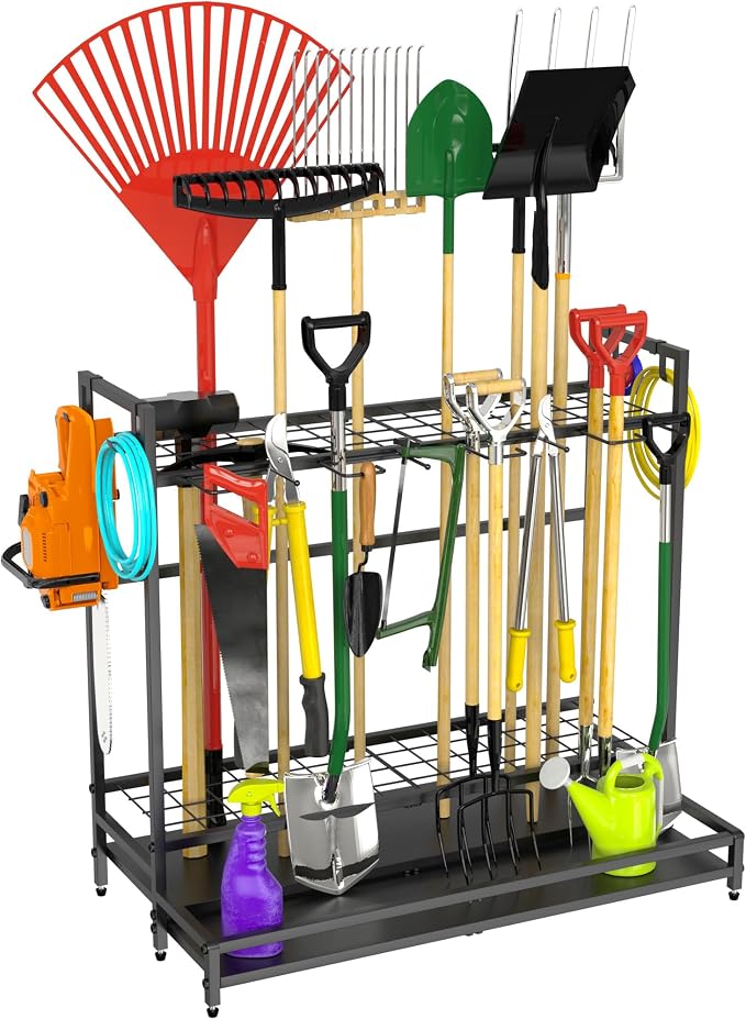 Garden Tool Rack Organizer for Garage Yard Tool Storage, Garden Tools Storage by VGMiu