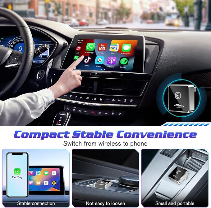 Mini Wireless Carplay Adapter for iPhone, 2025 Stable Universal carplay Adapter - Image 2