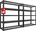 REIBII 48" W Garage Shelving Heavy Duty Load 2500LBS, 5 Tier Storage Shelves by REIBII