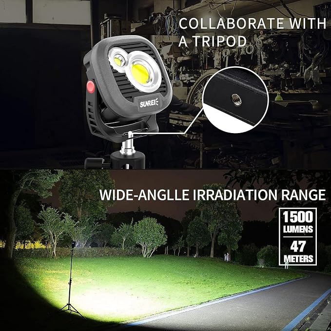 LED Rechargeable Magnetic Work Light SUNREI Mechanic Light Power Bank 180° - Image 6