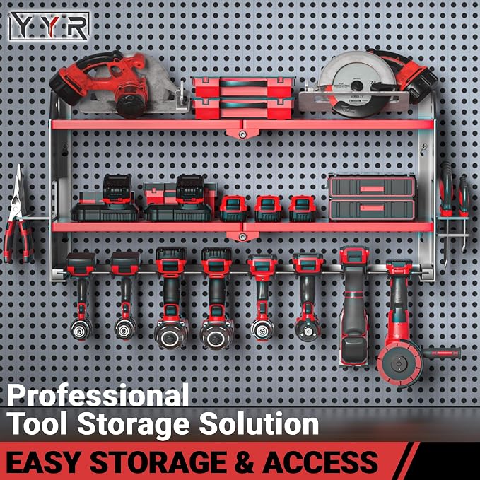 YYR Power Tool Organizer Wall Mount, Cordless Drill and Battery Holder - Image 3