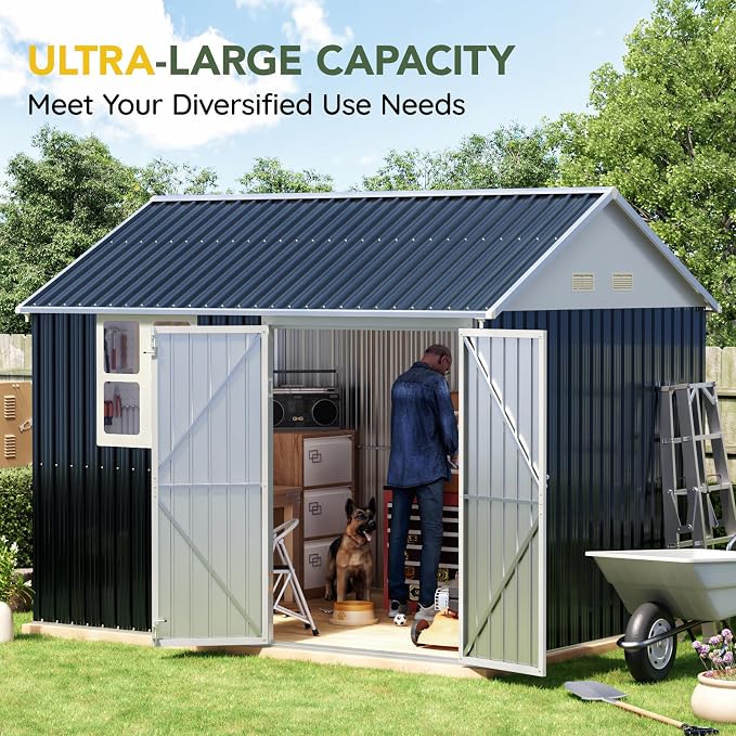 Breezz 8X10FT Outdoor Steel Storage Shed - Image 4