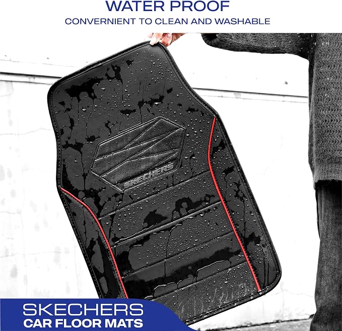 Skechers Memory Foam Car Mats, Leather Piping Floor Mats - Image 5