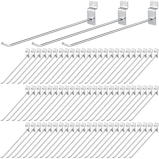 Moxweyeni 100 Pcs Heavy Duty Slatwall Panel Hooks Hanging Metal Slat Wall by Moxweyeni