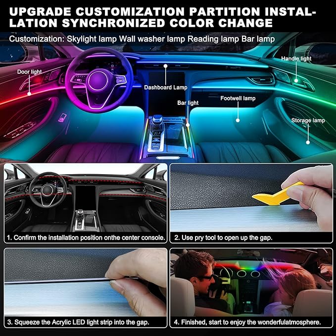 Dream+Color Acrylic Interior Car LED Strip Light - Image 6
