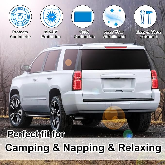TINGLU Window Shades for Chevrolet Tahoe 2015-2020 Accessories Car Side Full - Image 6